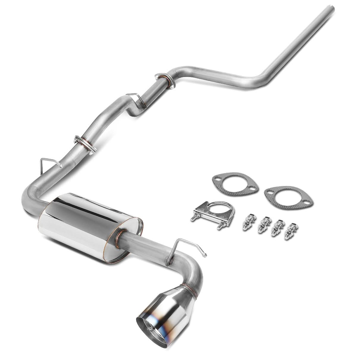 00-05 Dodge Neon Single Burnt Tip Catback Exhaust - Stainless Steel - Image 3