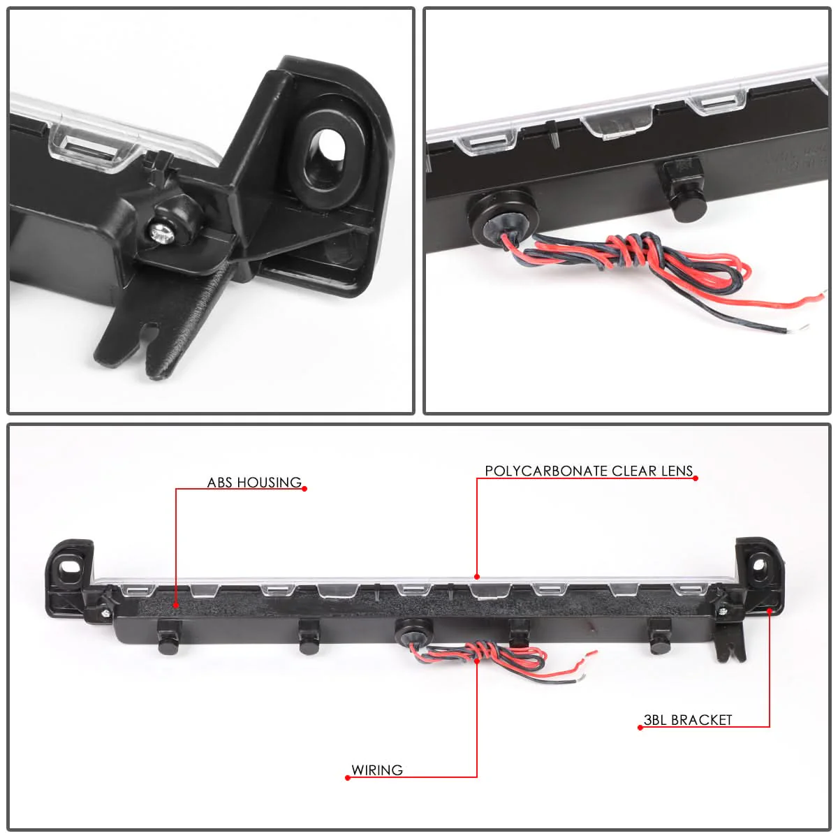 01-04 Nissan Pathfinder / 01-03 Infiniti QX4 LED 3rd Brake Light - Black - Image 4