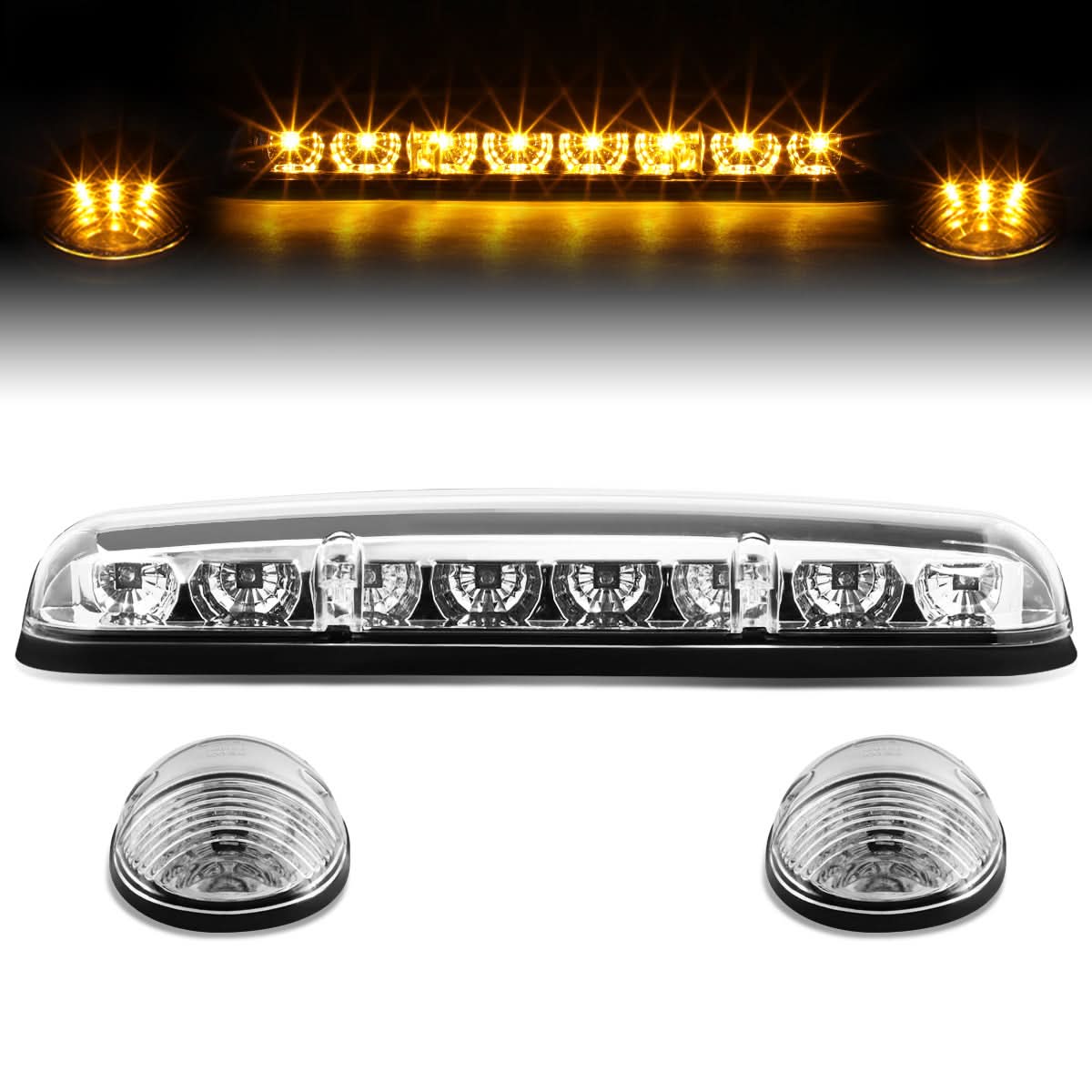 02-07 Chevrolet Silverado / GMC Sierra Chrome Housing Amber LED Cab Light - Image 2