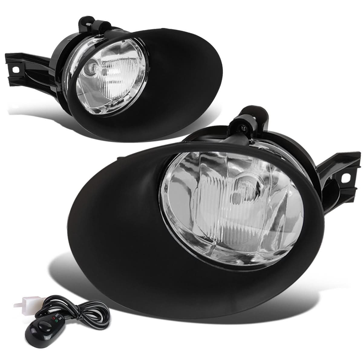 02-09 Dodge Ram Fog Lights w/ Switch & Bezel - Chrome/Clear - Image 3