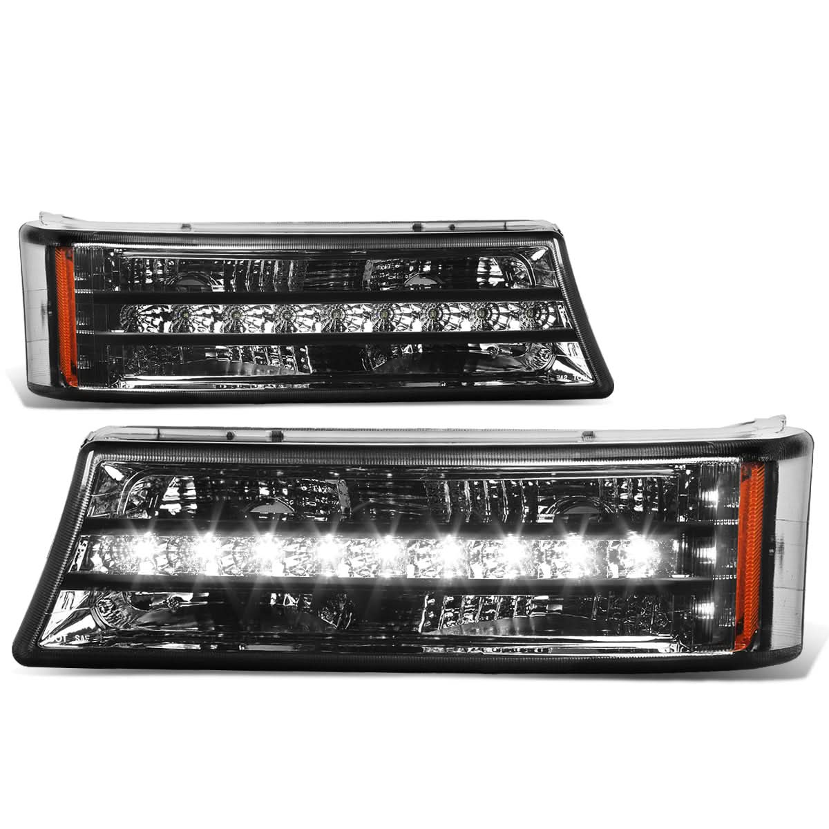 03-06 Chevrolet Silverado Avalanche LED DRL Bumper Lights Smoke - Image 2