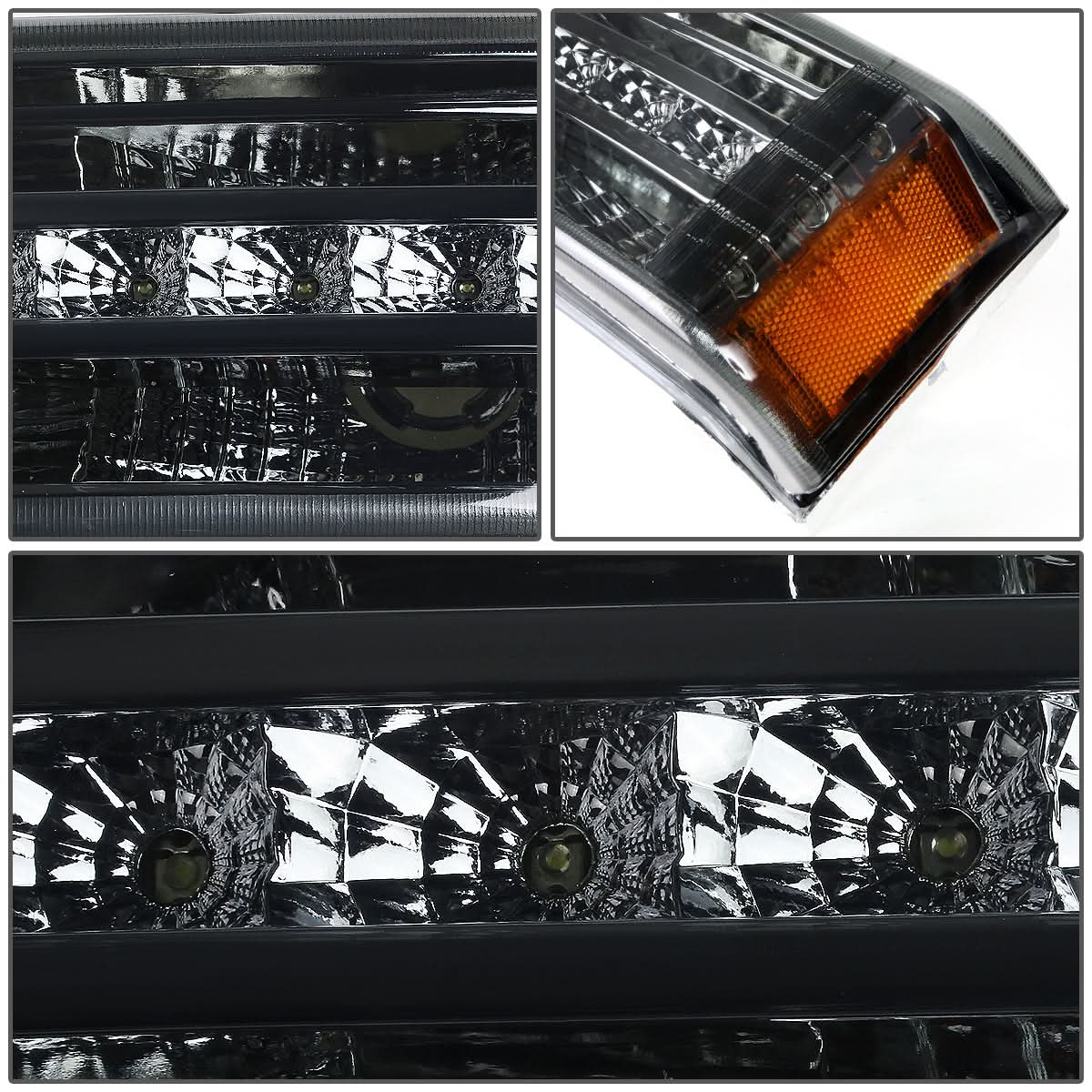 03-06 Chevrolet Silverado Avalanche LED DRL Bumper Lights Smoke - Image 3