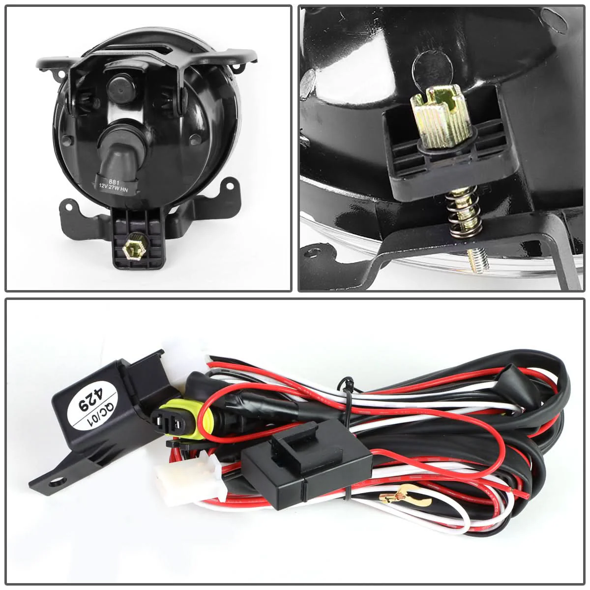 03-06 Hyundai Accent Smoke Fog Lights with Switch - 881 Bulb - Image 6