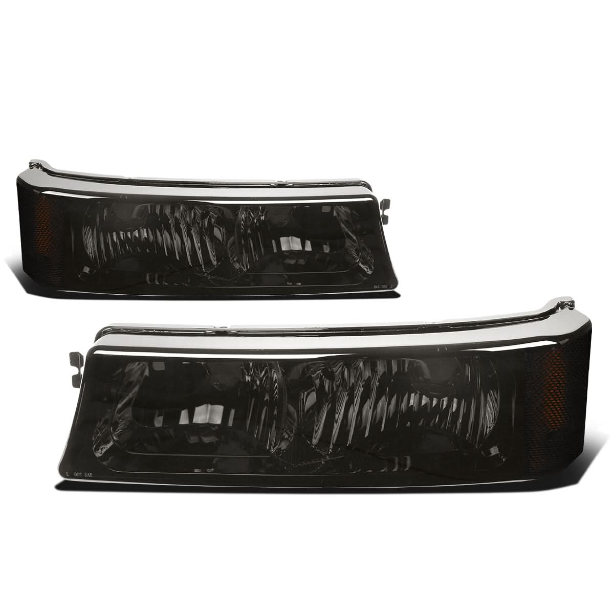 03-07 Chevrolet Avalanche Silverado Smoke Amber Corner Bumper Lights - Image 2
