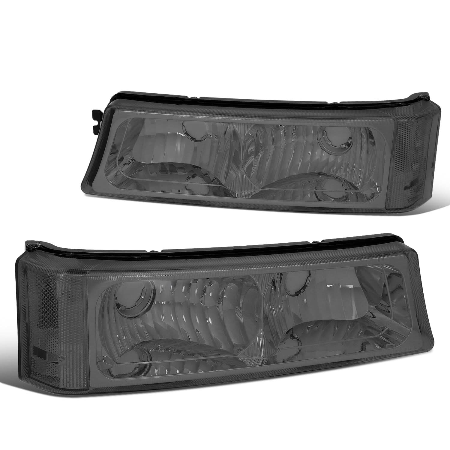 03-07 Chevrolet Avalanche Silverado Smoke Bumper Lights 2PC - Image 2
