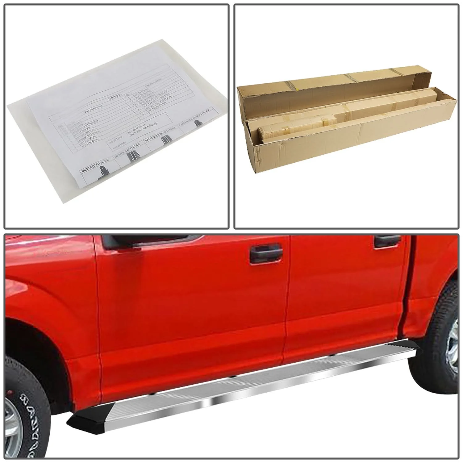04-14 Ford F-150 Crew Cab 6" Nerf Bars - Chrome/Black - Image 6