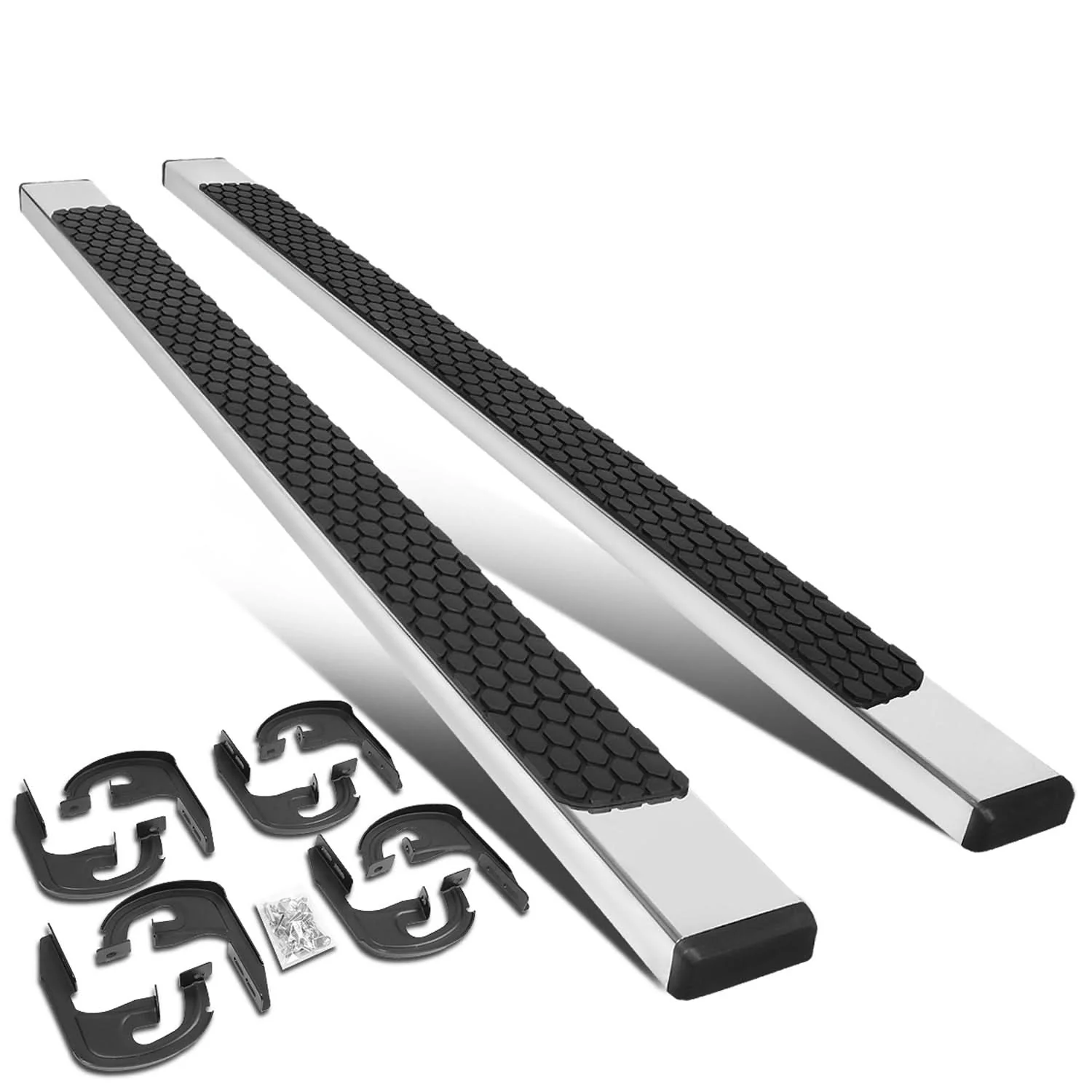 04-14 Ford F-150 Extended Cab 5" Honeycomb Step Nerf Bars Chrome/Black - Image 2