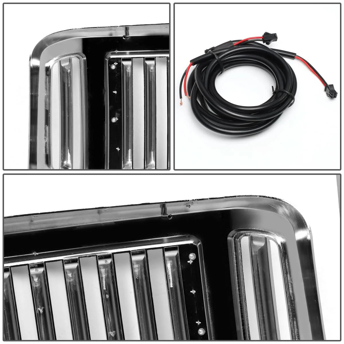 05-07 Ford F-250 F-350 F-450 F-550 Vertical Fence LED DRL Grille Chrome - Image 8