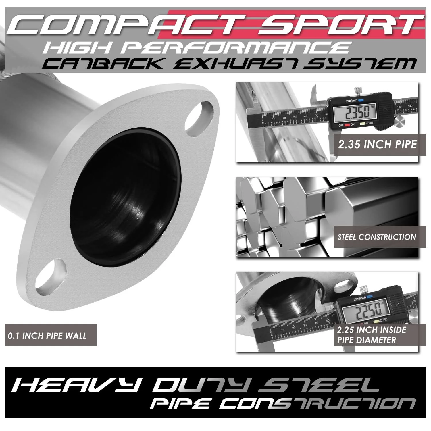 05-10 Chevrolet Cobalt / 07-10 Pontiac G5 Catback Exhaust - Stainless Steel - Image 3