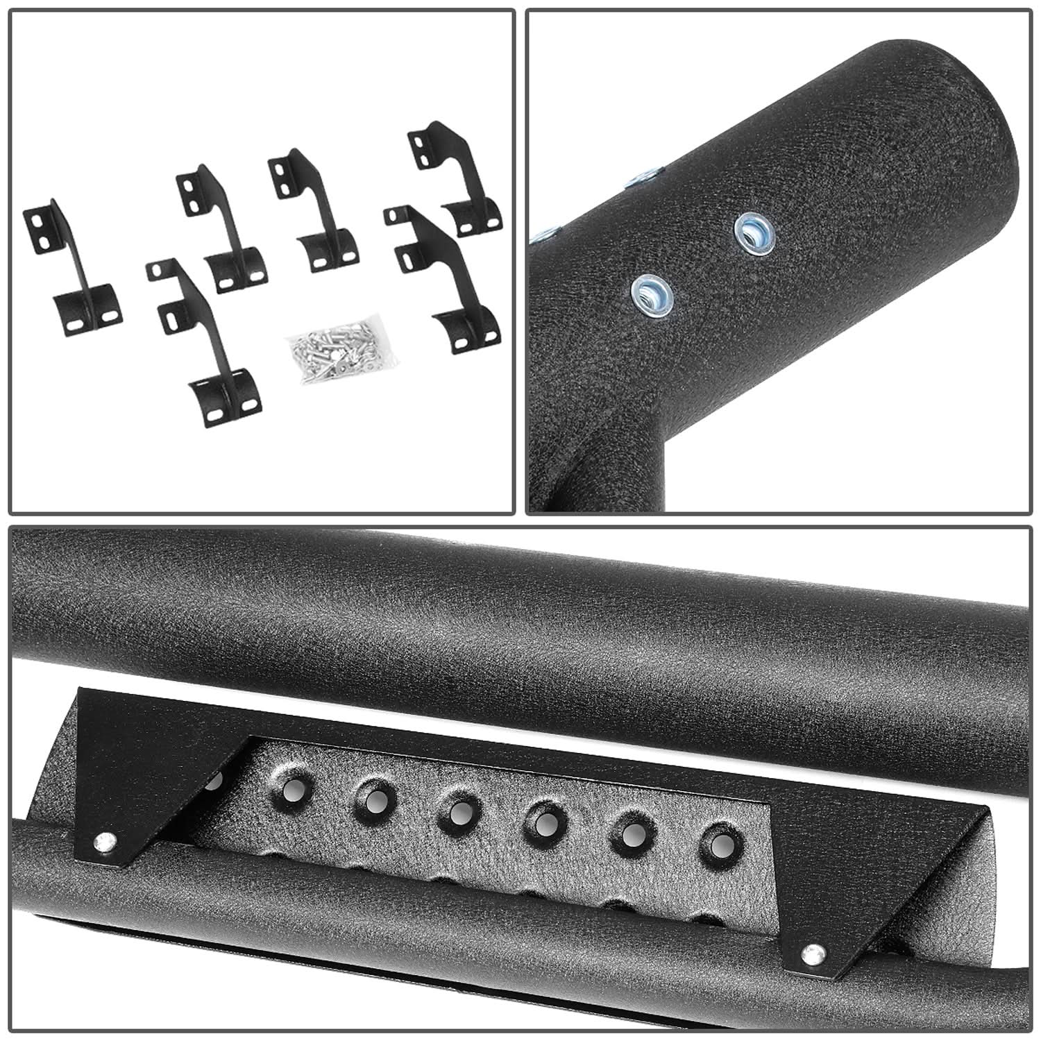 05-21 Toyota Tacoma Double Cab 4.5" Round Drop Step Nerf Bars Black - Image 5