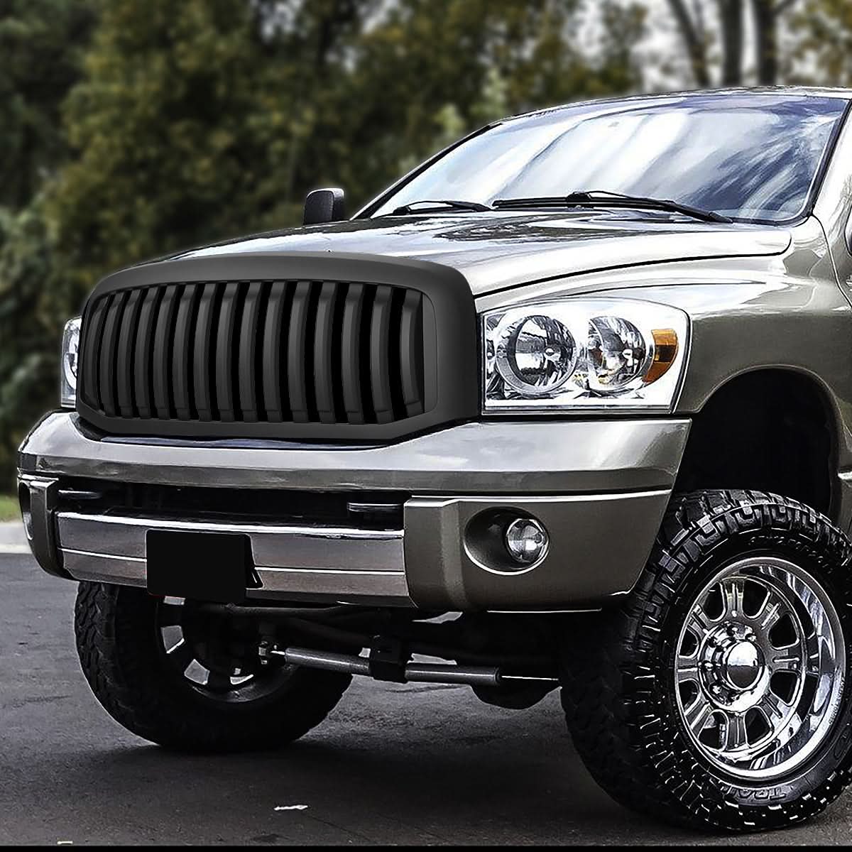 06-09 Dodge Ram Vertical Fence Style Grille - Matte Black - Image 5