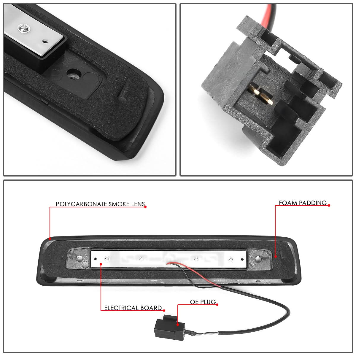 06-10 Jeep Commander LED Third Brake Light - Black/Smoke - Image 4