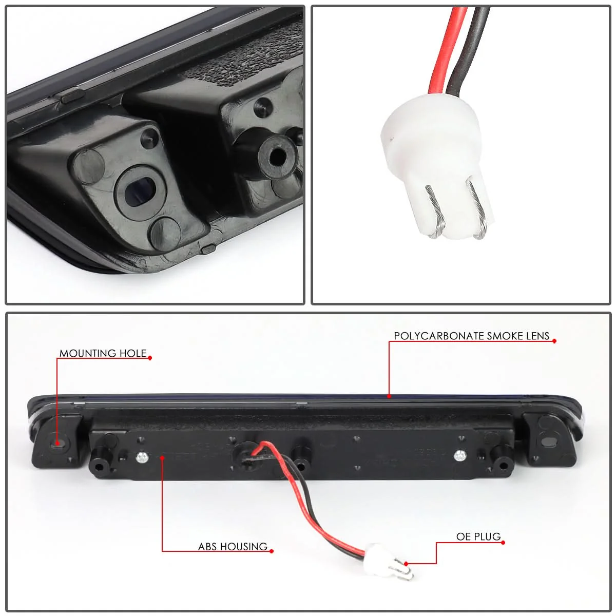 06-14 Honda Ridgeline LED 3rd Brake Light - Black/Smoke - Image 4