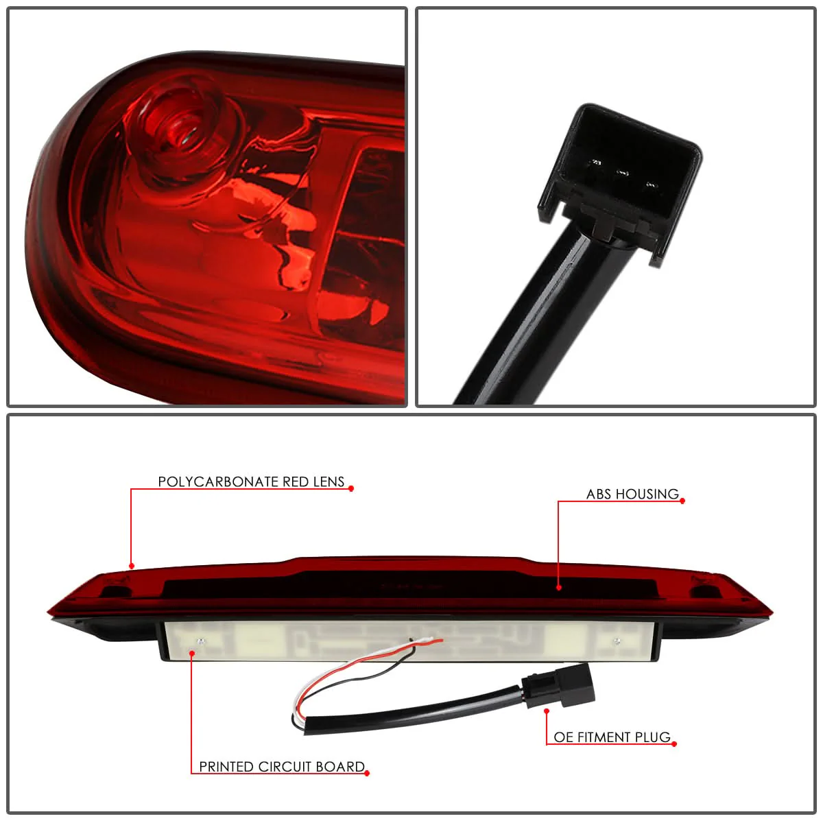 07-14 Chevy Silverado GMC Sierra 3D LED Third Brake Light Red - Image 5
