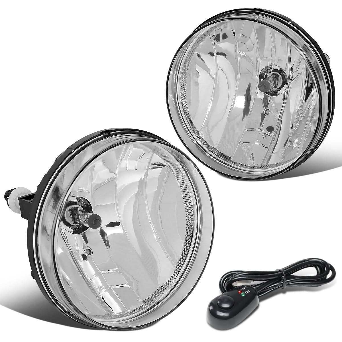 07-14 GMC Sierra Fog Lights with Switch - Chrome/Clear - Image 2