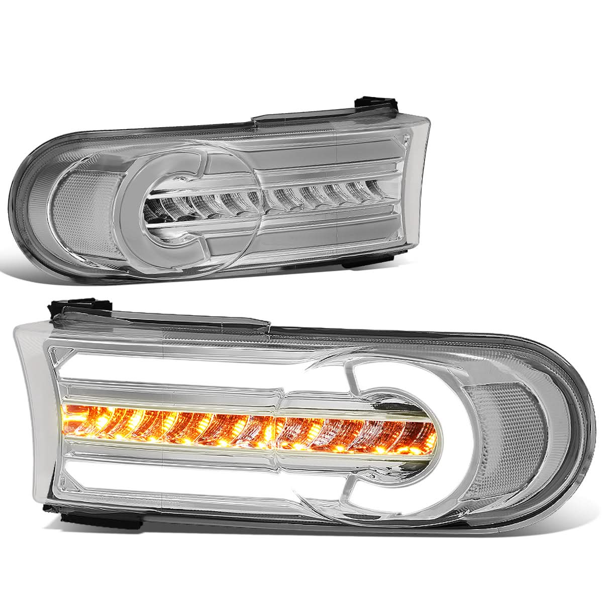 07-14 Toyota FJ Cruiser 3D Style LED DRL Bumper Lights - Chrome/Clear - Image 2
