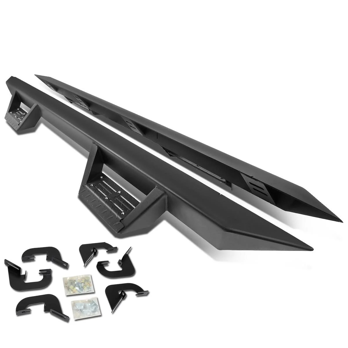 07-17 Chevrolet Silverado Extended Cab Step Down Nerf Bars - Black - Image 2