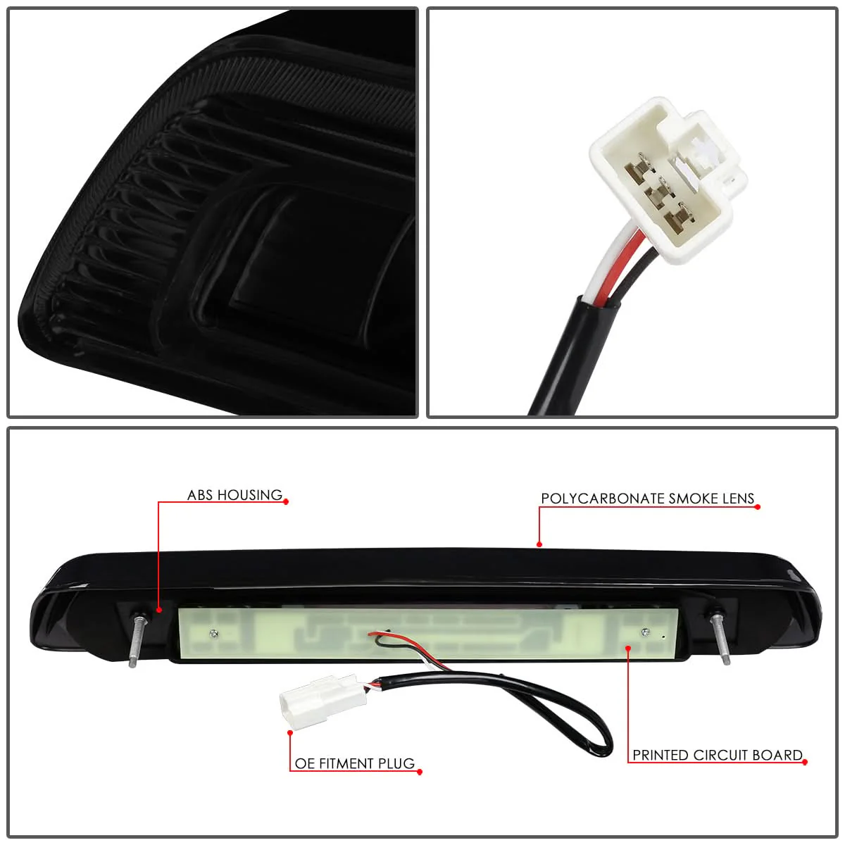07-18 Toyota Tundra 3D LED Third Brake Light Black Smoke - Image 5