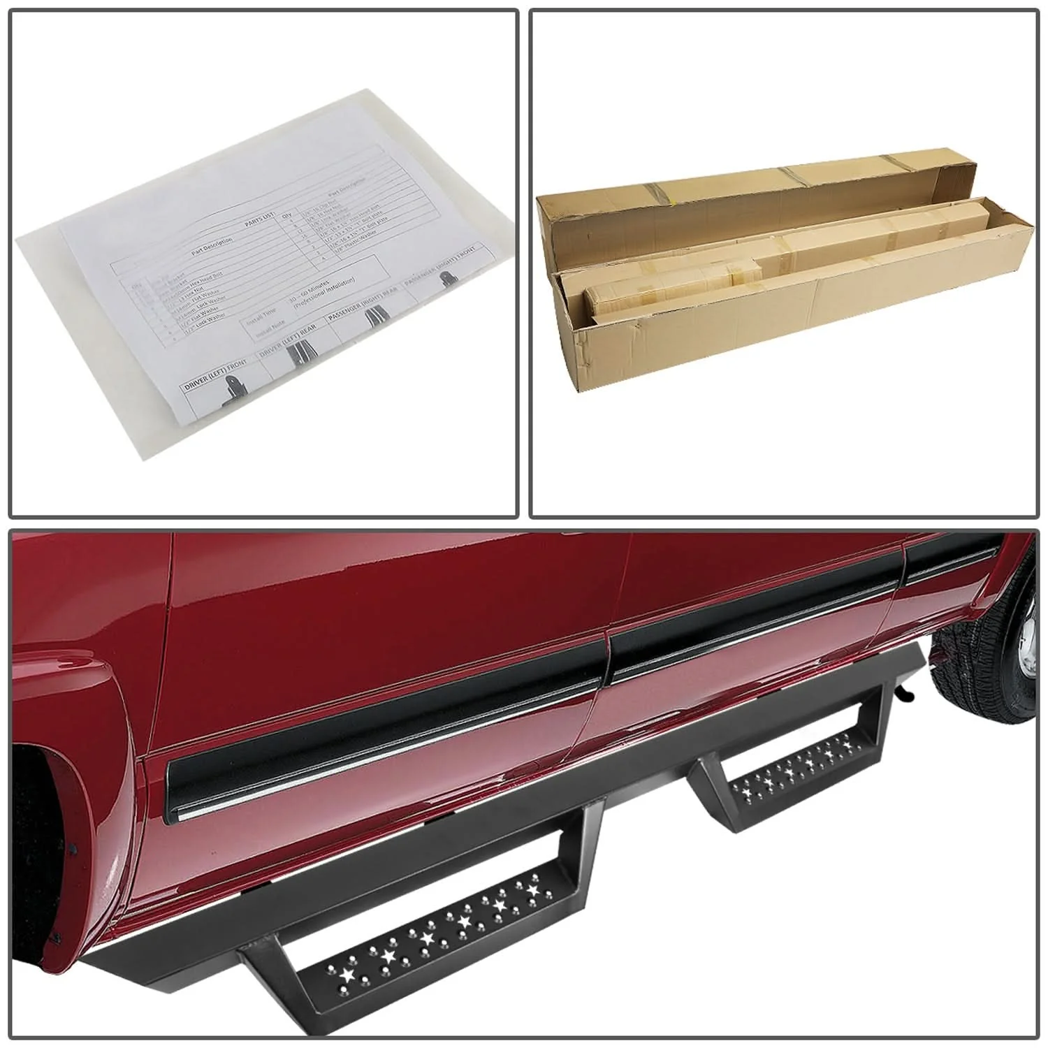 07-19 Chevy Silverado GMC Sierra Drop Down Nerf Bars - Black - Image 6