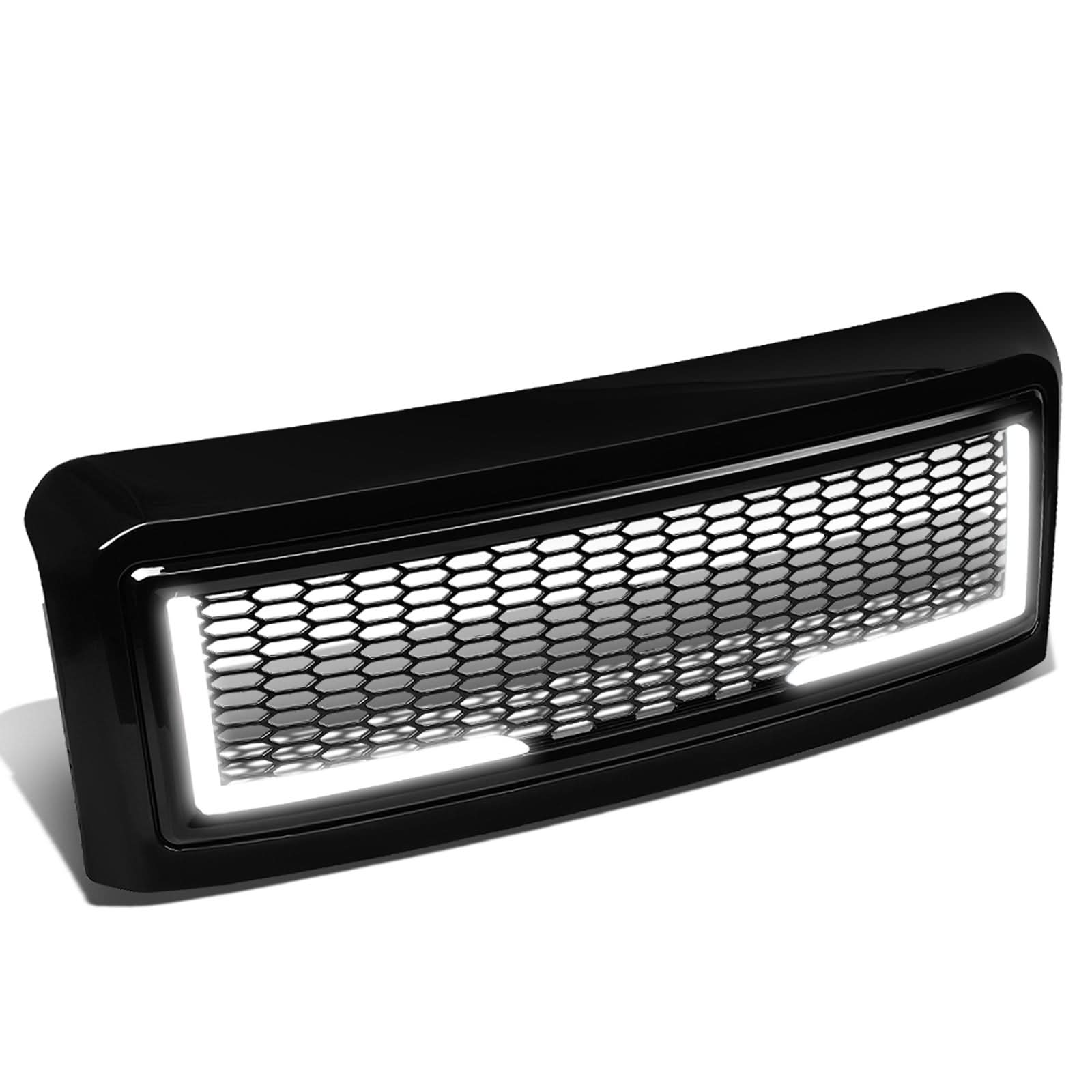 08-10 Ford F-250 F-350 F-450 F-550 Honeycomb Mesh Grille w/ LED DRL - Image 2