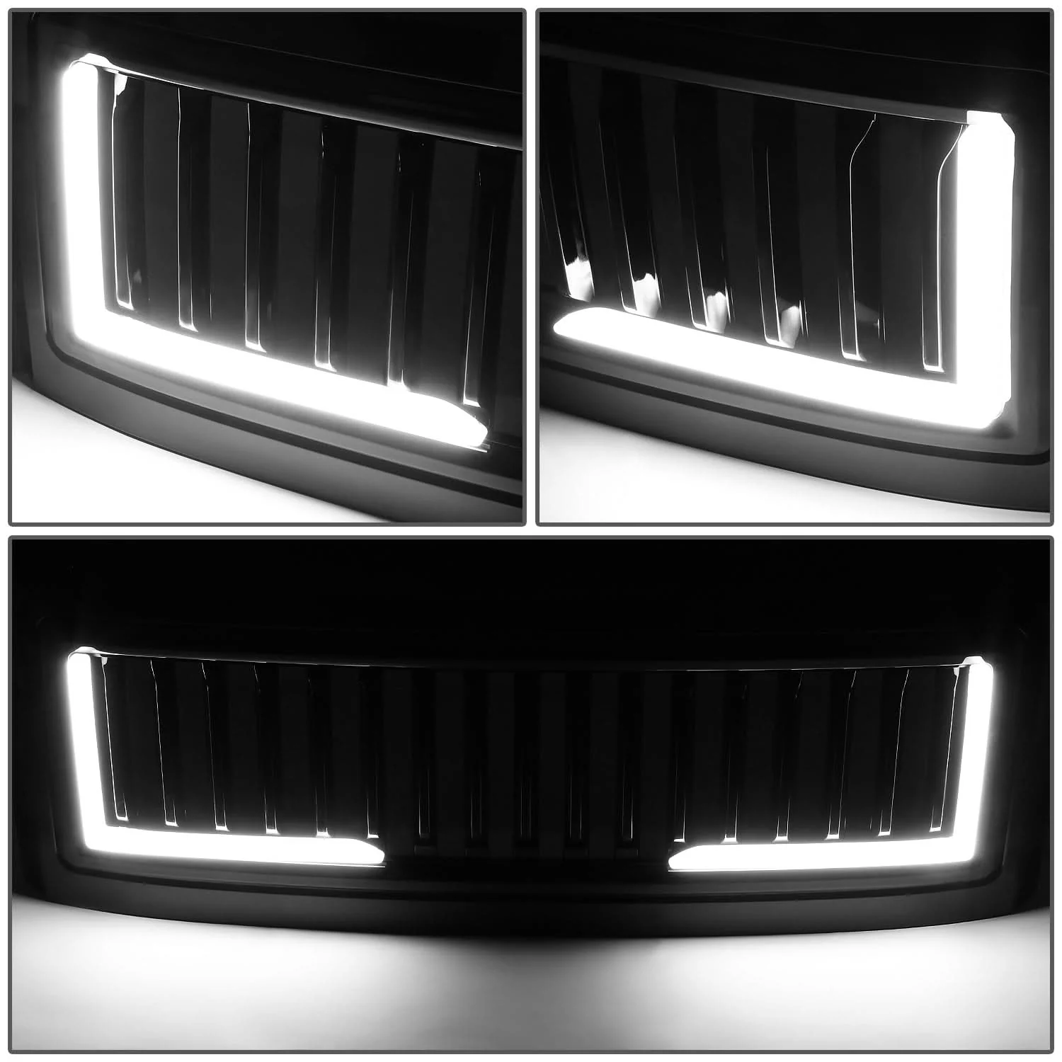 08-10 Ford F-250 F-350 F-450 F-550 Vertical Fence LED DRL Grille - Image 5