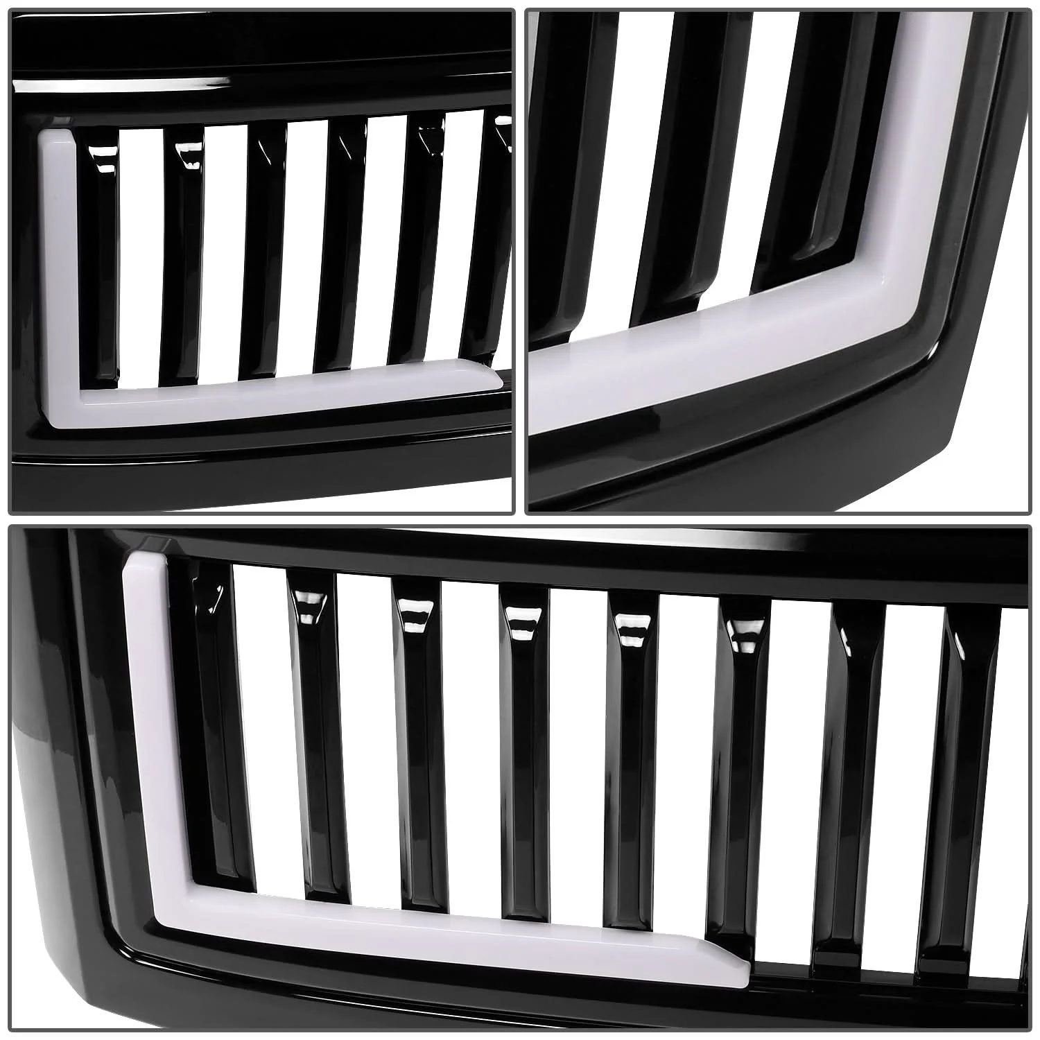 08-10 Ford F-250 F-350 F-450 F-550 Vertical Fence LED DRL Grille - Image 7