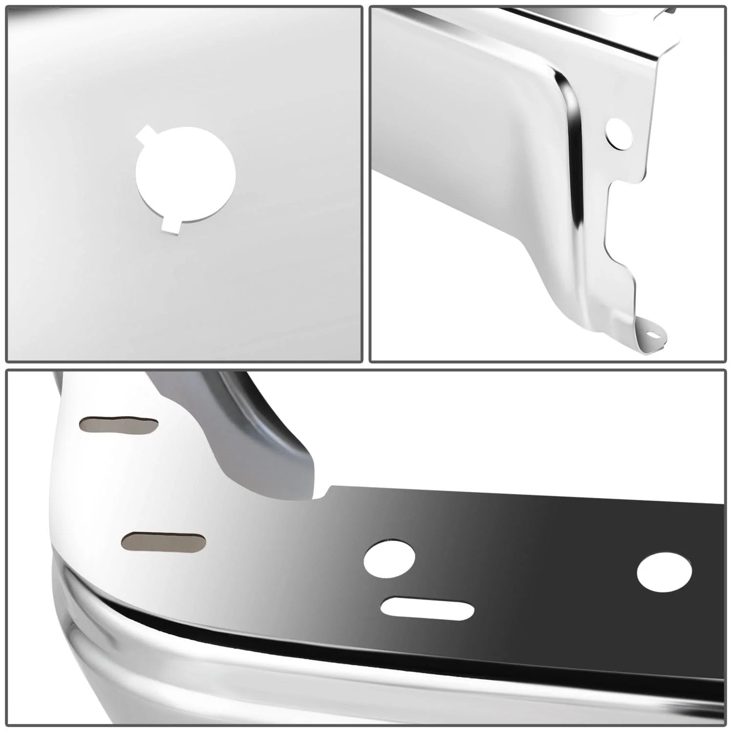 09-14 Ford F-150 Fleetside Rear Bumper Cover w/ Sensor Holes Chrome - Image 3