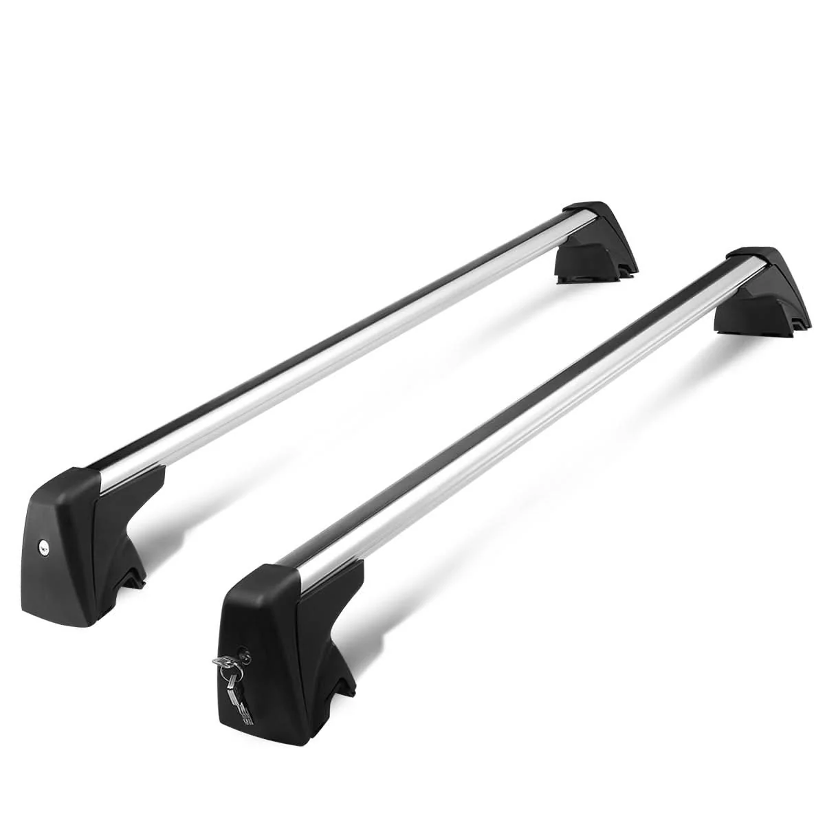 09-15 BMW X1 Roof Rack Cross Bars w/ Lock & Key - Black/Silver - Image 2