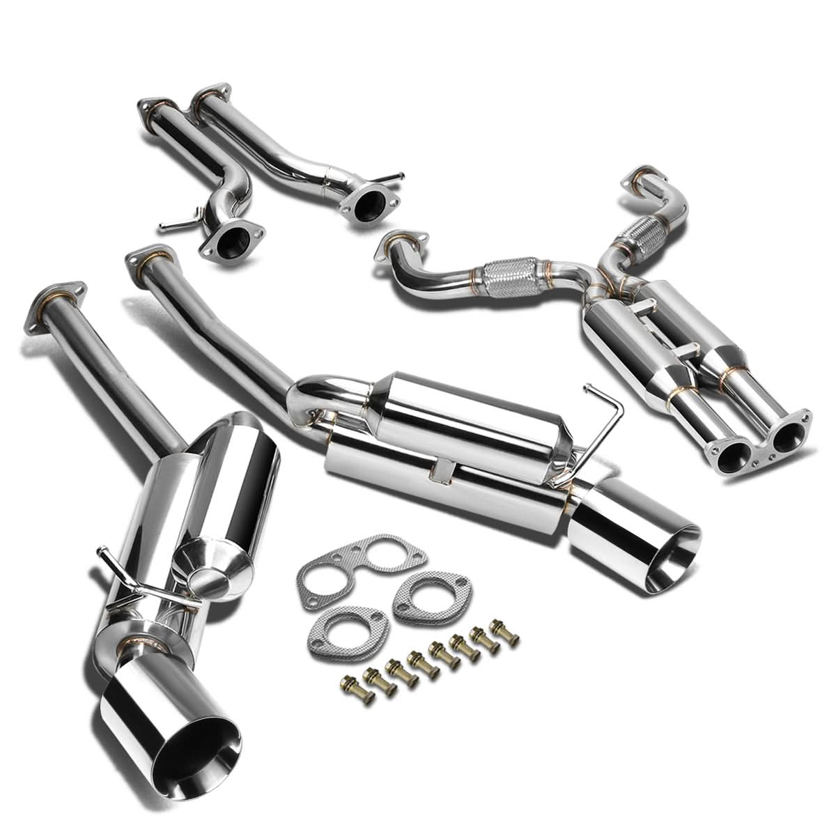 09-16 Nissan 370Z Dual Rolled Tip Catback Exhaust Stainless Steel - Image 2