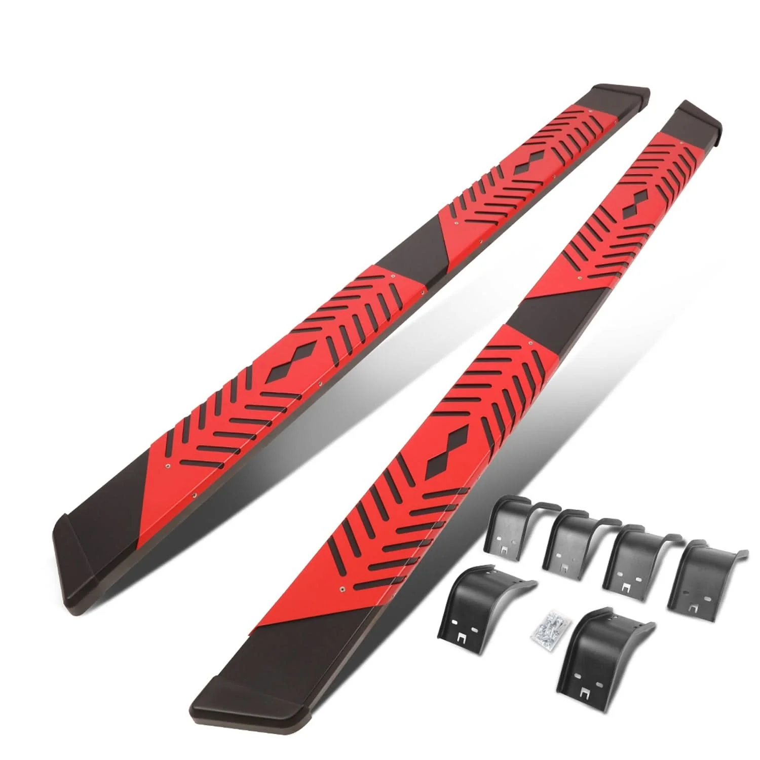 09-20 Dodge Ram 5.5" Extended Cab Nerf Bar Step Bar Black/Red - Image 3