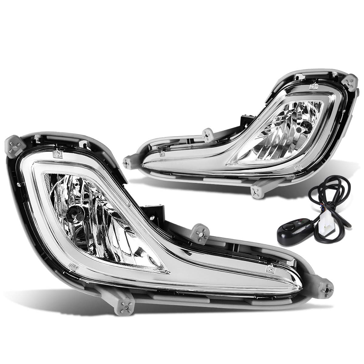 12-16 Hyundai Accent 4-Door Fog Lights w/ Switch & 881 Bulb Clear - Image 2