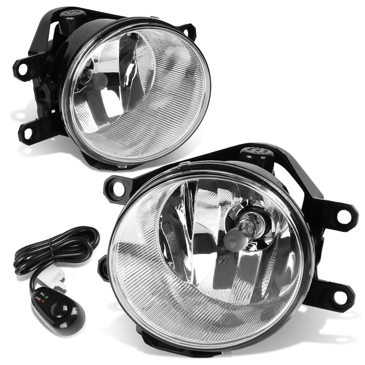 12-18 Toyota Multi-Model Fog Lights with Switch H16 Chrome/Clear - Image 3