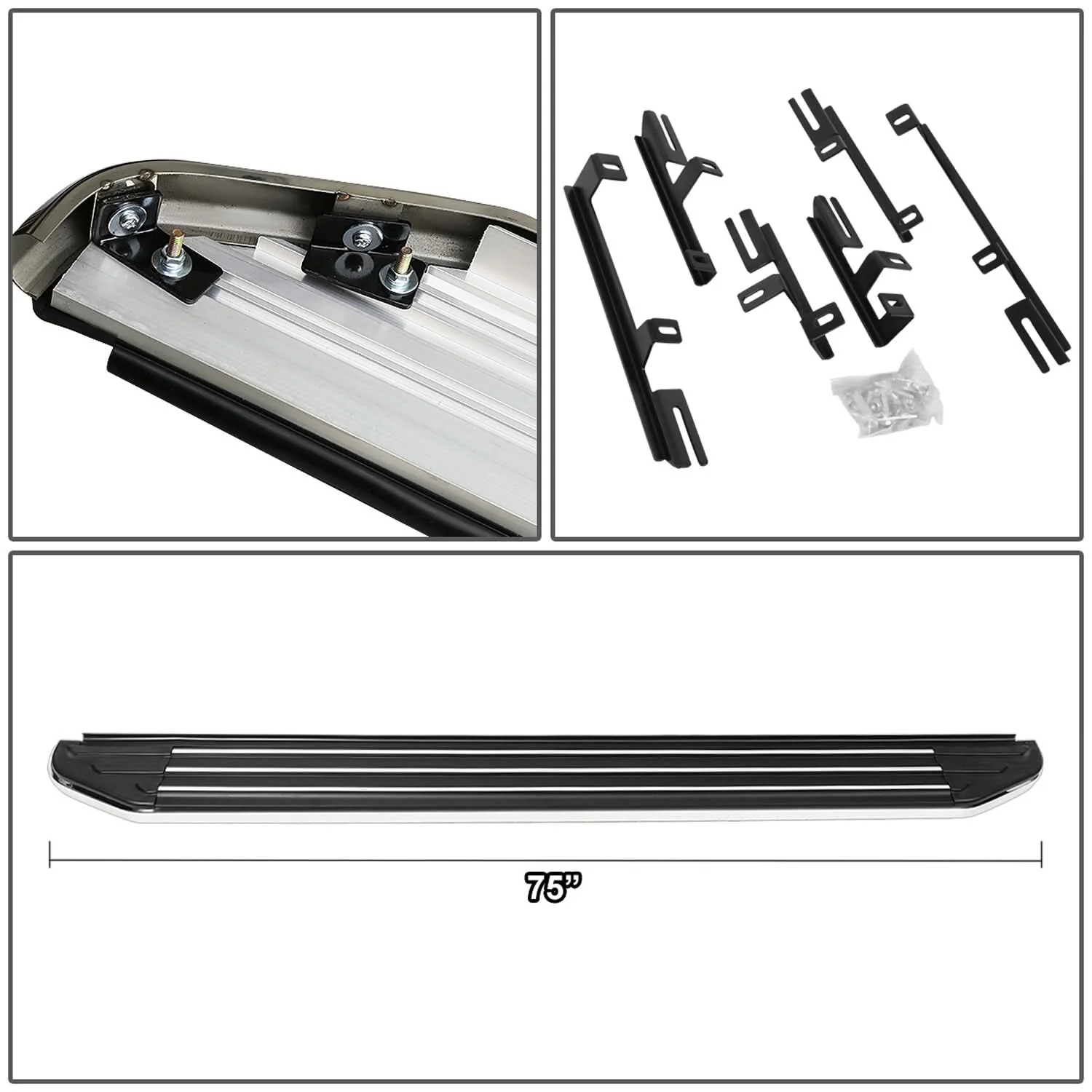 18-19 Volkswagen Atlas 5.5" Aluminum Running Boards - Black - Image 6