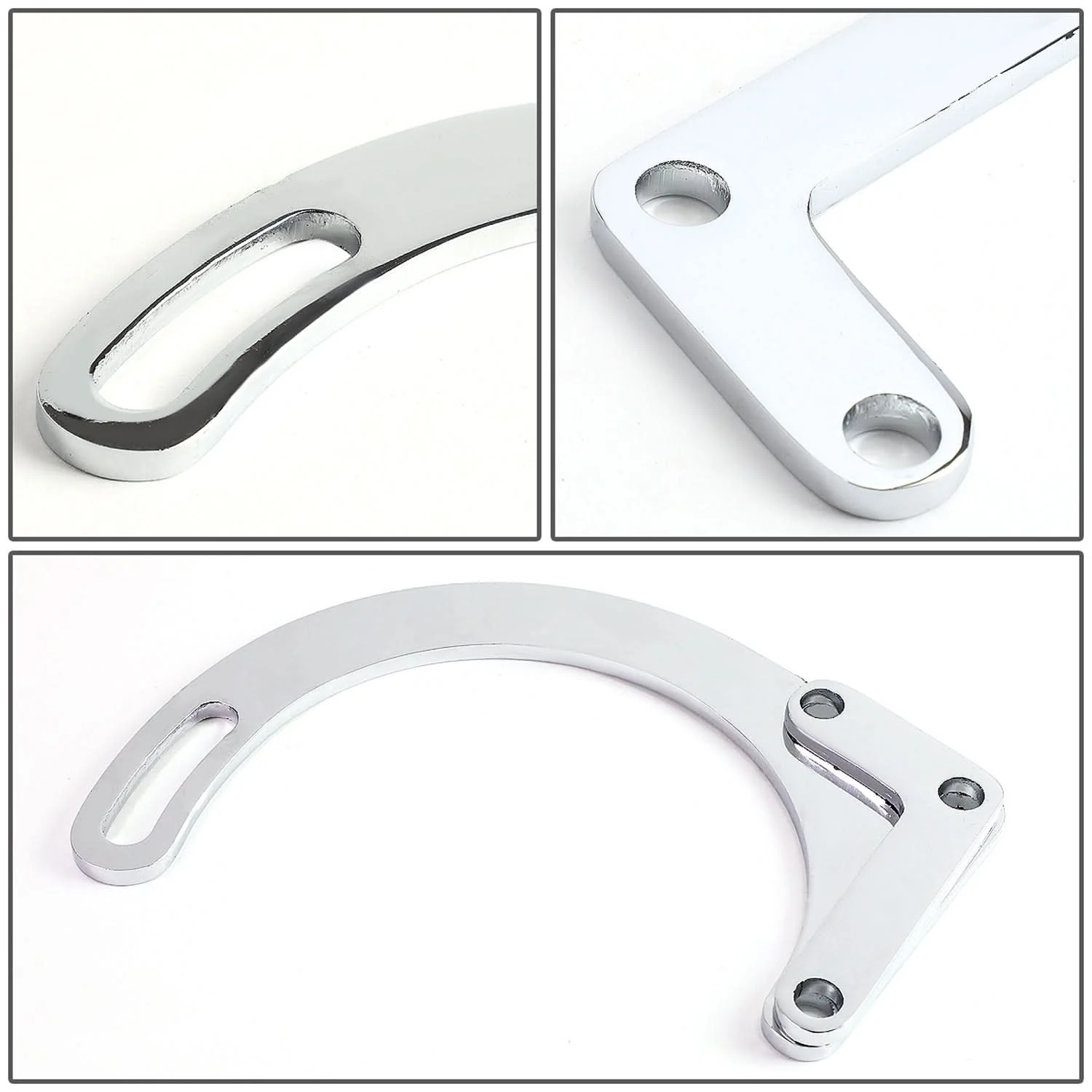 1955-1968 Chevrolet SBC Low Mount Alternator Bracket Set - Chrome - Image 4