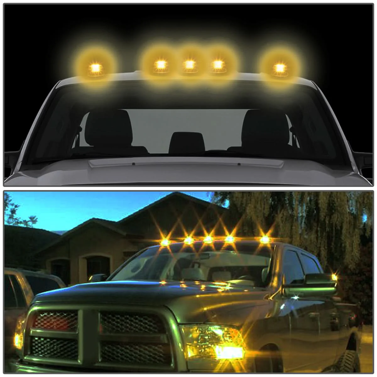 1980-1996 Ford Super Duty Chrome Housing Amber LED Cab Light - Image 5