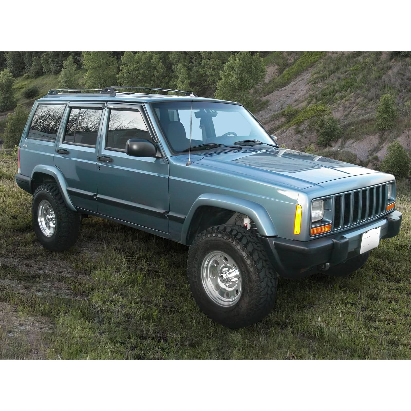 1984-2001 Jeep Cherokee XJ BJ Slim Smoke Window Visors Guard Acrylic - Image 4