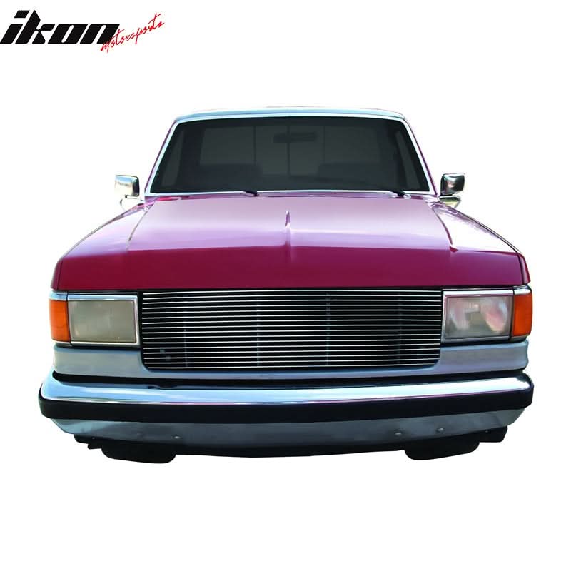 1987-1991 Ford Bronco & F-150 Cutout Style Polished Silver Front Grile - Image 2