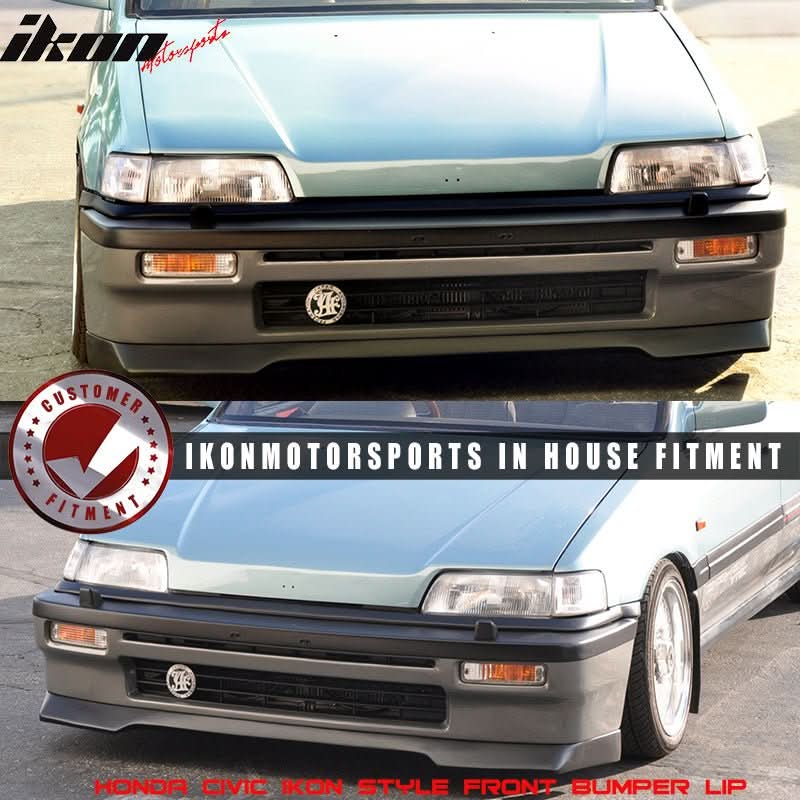 1988-1991 Honda Civic IKON -2000 Style Front Bumper Lip Spoiler PU - Image 2
