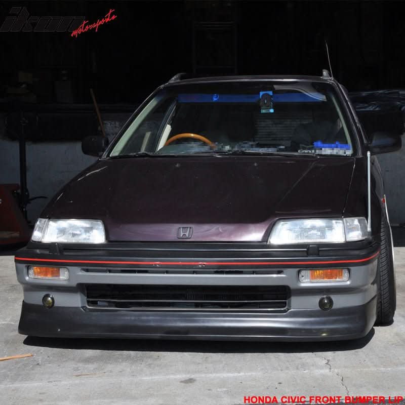 1988-1991 Honda Civic Zenki Z Style Front Lip Splitter Spoiler PU - Image 2