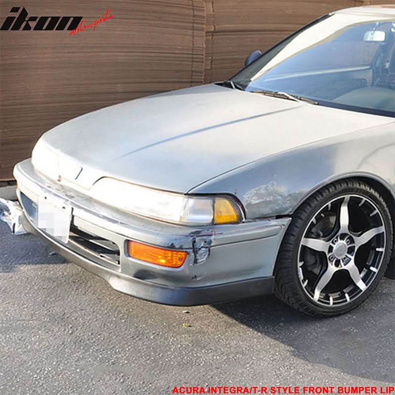 1992-1993 Acura Integra T-R Style Unpainted Black Front Bumper Lip PU - Image 2