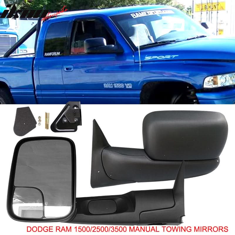 1994-2001Â Dodge Ram 1500 1994-2002 2500 3500 Towing Mirrors &Bracket - Image 2