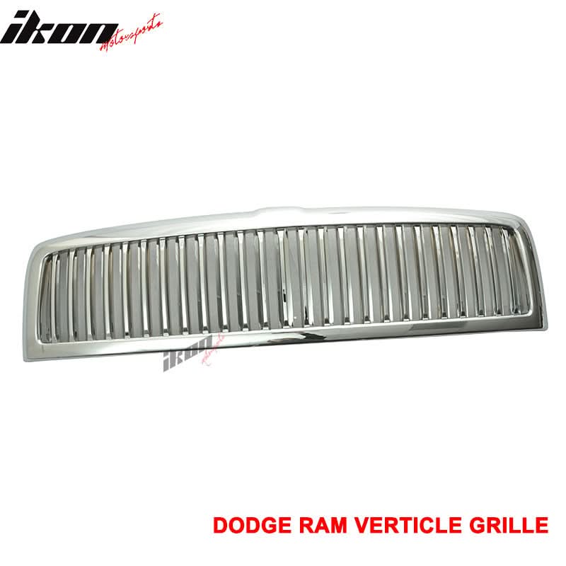 1994-2002 Dodge Ram 1500 2500 3500 Chrome Vertical Grille Unpainted - Image 2