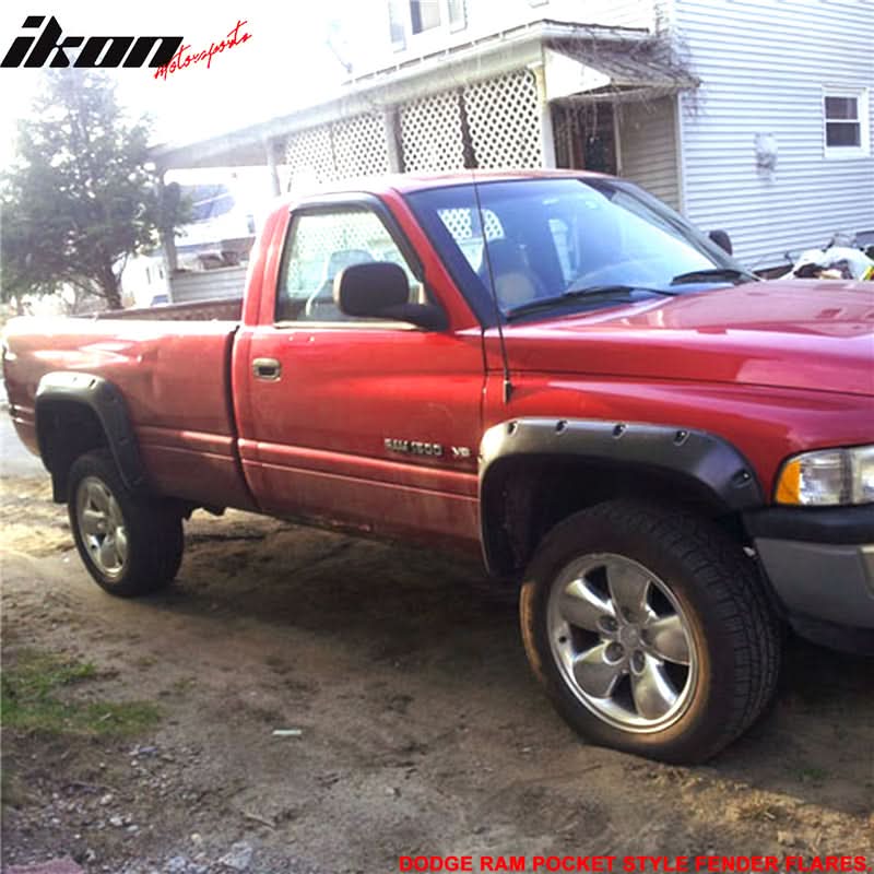 1994-2002 Dodge Ram 1500 2500 3500 Pocket Front Rear Fender Flares ABS - Image 2