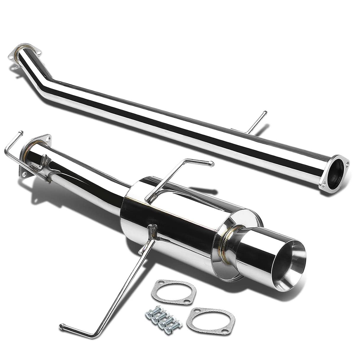 1995-1998 Nissan 240SX S16 Dual Tip Catback Exhaust - Stainless Steel - Image 2
