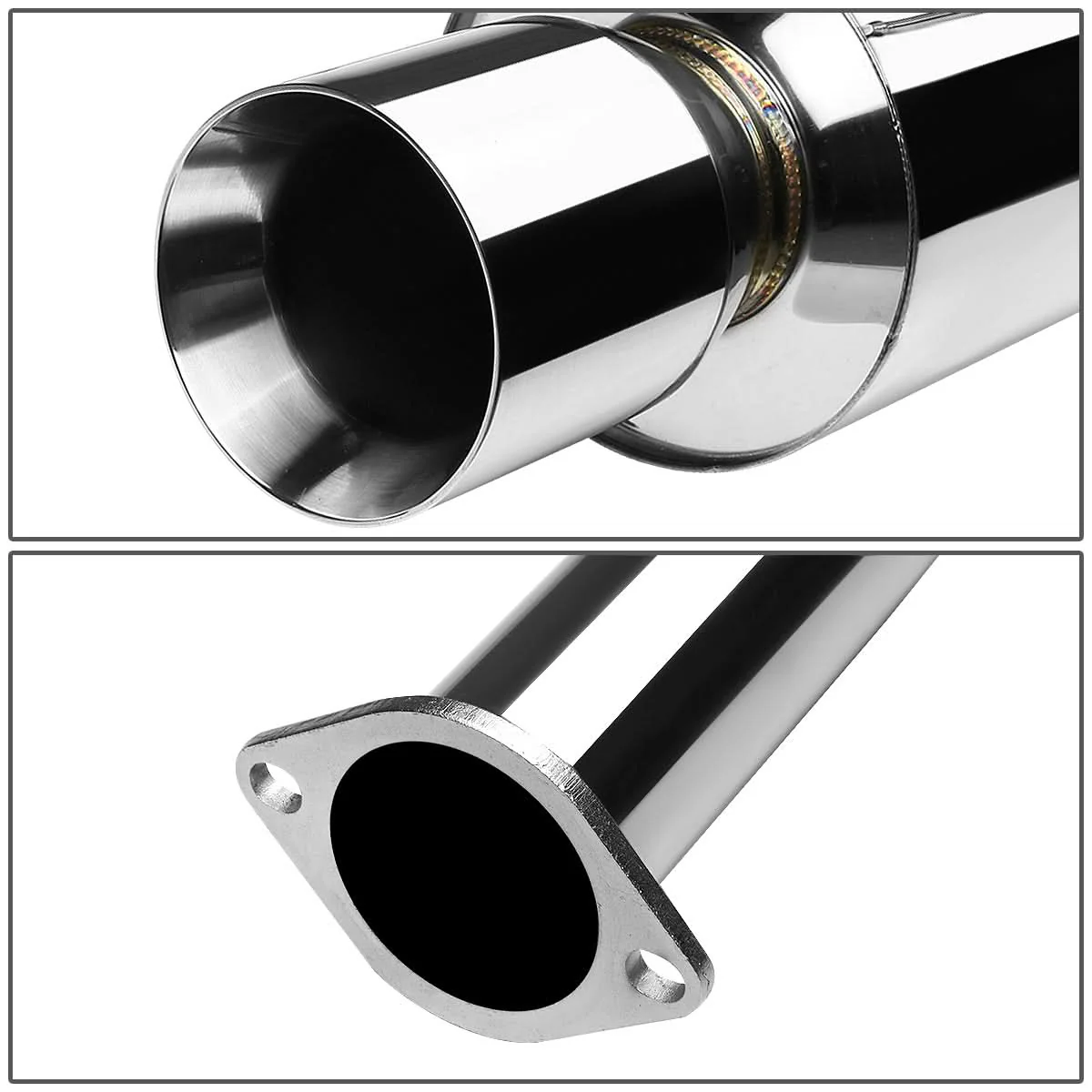 1995-1998 Nissan 240SX S16 Dual Tip Catback Exhaust - Stainless Steel - Image 4