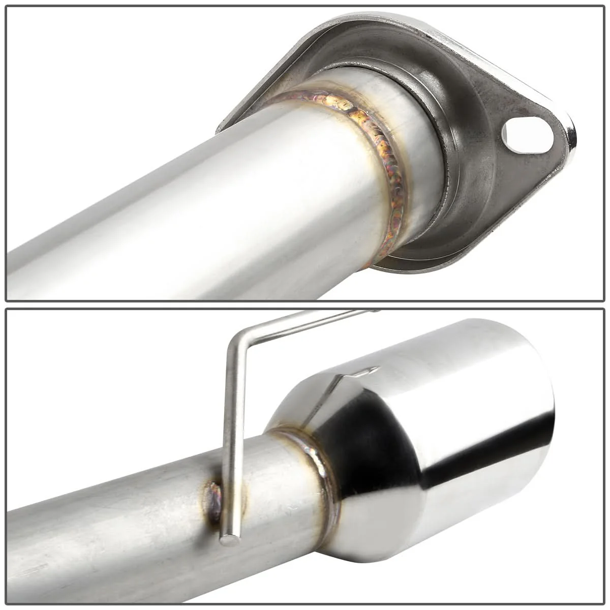 1996-2004 Ford Mustang V8 Catback Exhaust Dual Round Tip Stainless Steel - Image 6