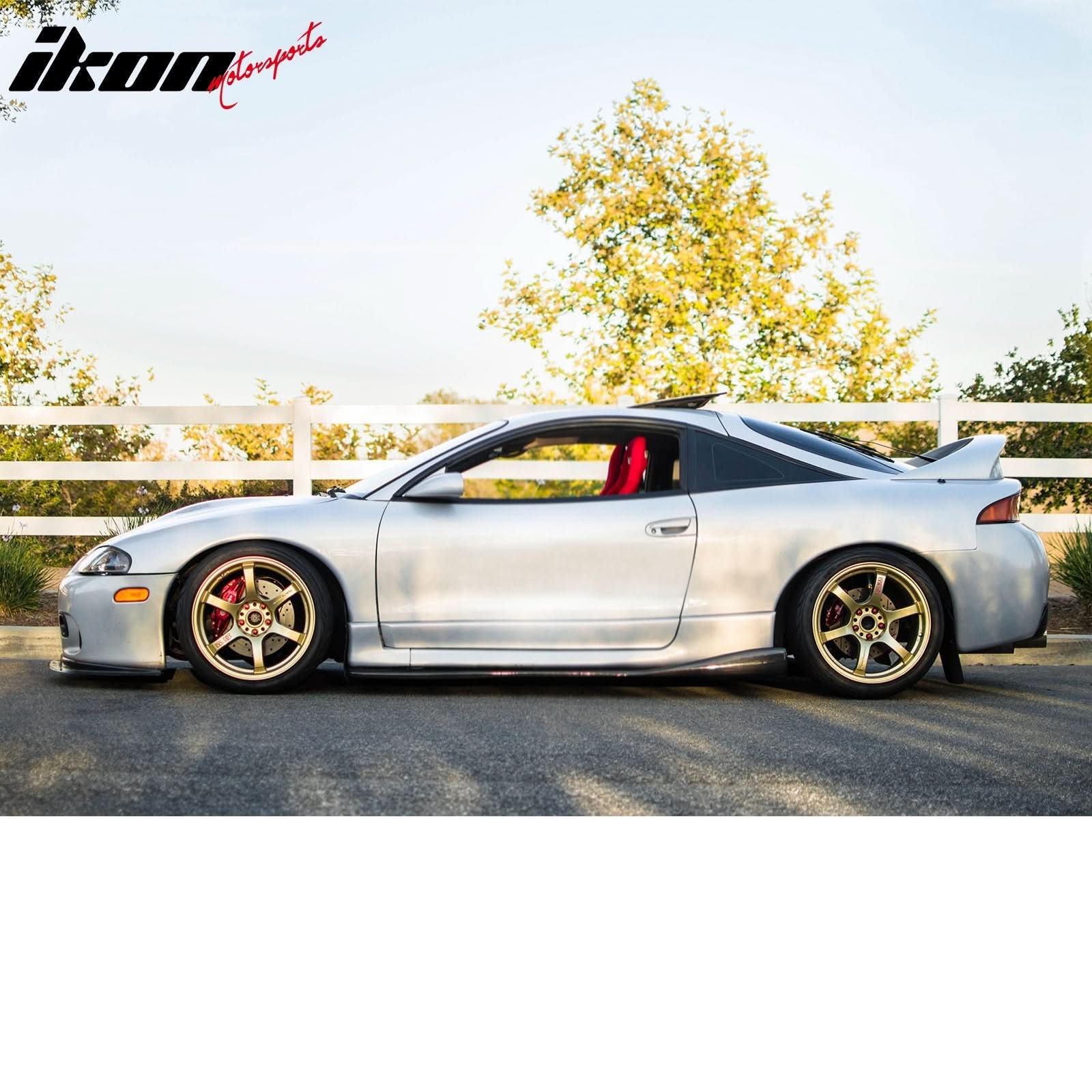 1997-1999 Mitsubishi Eclipse CS Side Skirts Style PU Unpainted Black - Image 3