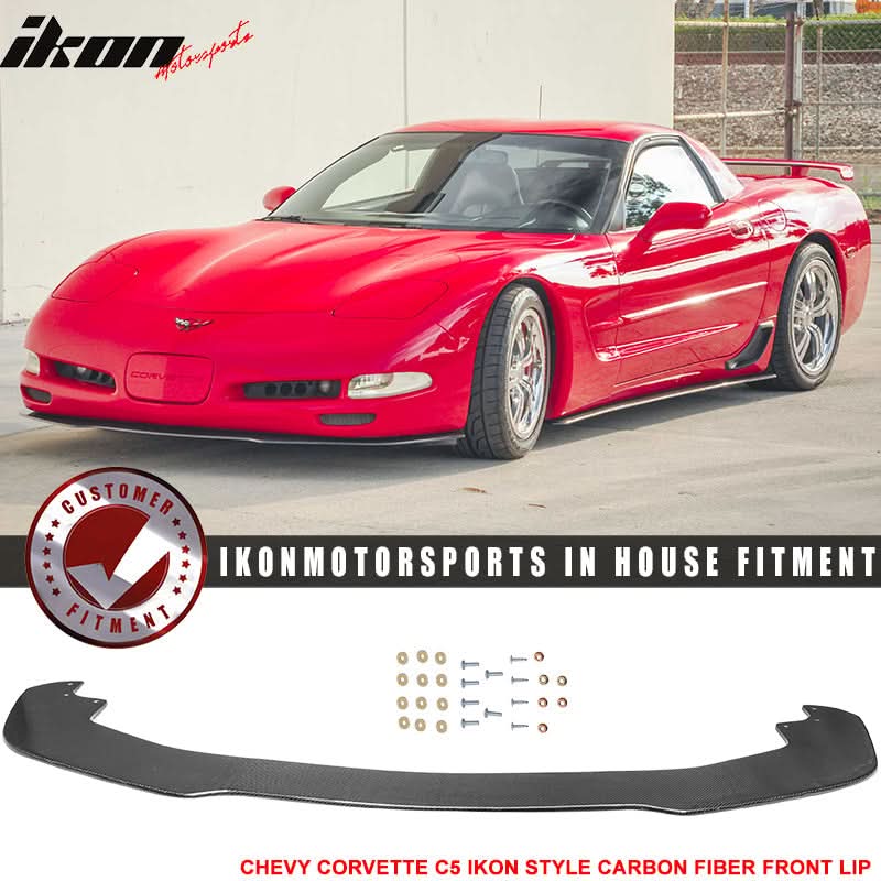 1997-2004 Chevy Corvette C5 Front Bumper Lip Side Skirts Carbon Fiber - Image 3