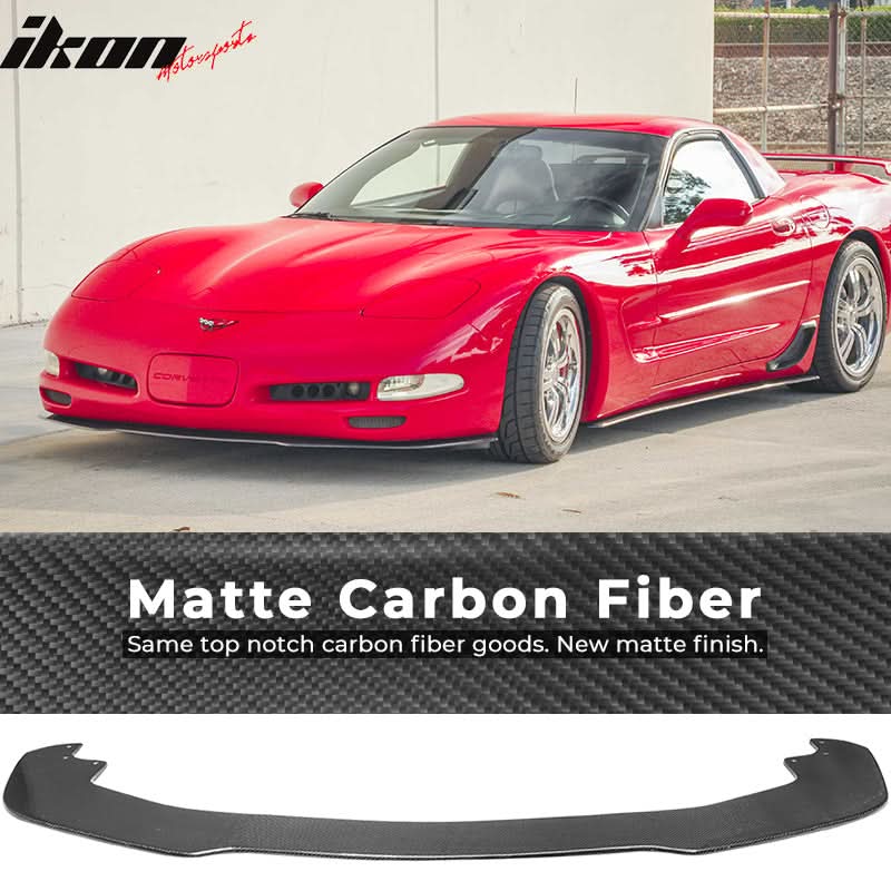1997-2004 Chevy Corvette C5 IKON Style Front Bumper Lip Carbon Fiber - Image 4
