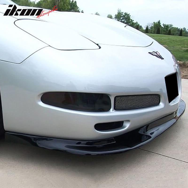 1997-2004 Chevy Corvette C5 ZR1 Style Unpainted Black Front Bumper Lip - Image 2